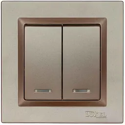 Вимикач LUXEL LUXEL подвійний з підсвічуванням JAZ
