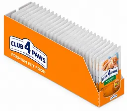 Влажный корм для котов Club 4 Paws с уткой в соусе 85 г x 24 B5621501