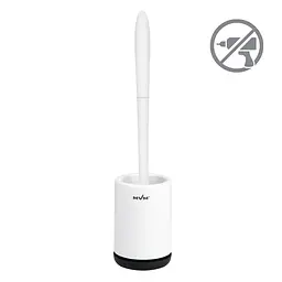 Йоржик для унітазу МВМ My Home клейкий настінний BP-12, білий з чорним (BP-12 WHITE/BLACK) - мініатюра 2