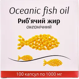 Дієтична добавка Риб'ячий жир океанічний 1000 мг 100 капсул (10 блистерів х 10 шт.)
