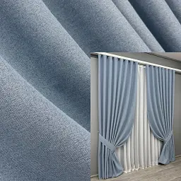 Комплект штор VR-Textil Ashen Night блекаут 2 шт 150x290 см блакитний (1839ш)