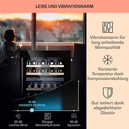 Винний холодильник вбудований Klarstein Vinsider 36 Onyx Edition (10038404) - мініатюра 3