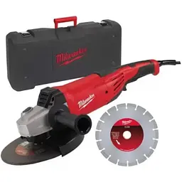Кутова шліфувальна машина MILWAUKEE, AG 22-230 E DSET, 2200 Вт, Ø230 мм (+ алмазний диск) (кейс)