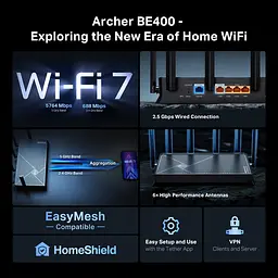 Бездротовий маршрутизатор TP-Link Archer BE400 - мініатюра 4