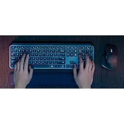 Комплект клавіатура + миша Logitech MX Keys S Plus Palmrest Wireless UA Graphite [920-011614] [94354] - мініатюра 8