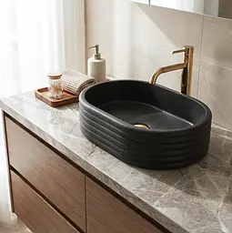 Умивальник Rea Nicoletta накладний 50x36 см black matt REA-U7345 - мініатюра 2