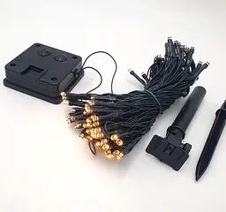 Гірлянда акумуляторна на сонячній батареї 80 LED 11 метрів садовий світильник підсвічування UKC білий теплий - мініатюра 4