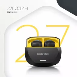 Навушники Canyon Hexagon 7 TWS ANC+ENC Wireless Charge Black/Yellow (CNS-TWS7BY) - мініатюра 7