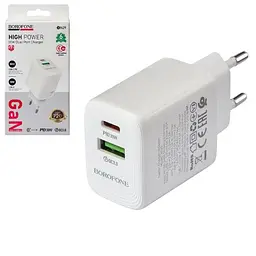 Мережевий зарядний пристрій BOROFONE BN29 PD30W+QC3.0 18W White