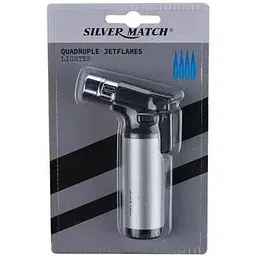 Турбо пальник Silver Match Four Turbo Flames Silver - мініатюра 2