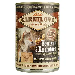 Уцінка. Беззерновий вологий корм для собак Carnilove Adult Venison & Reindeer з олениною 400 г
