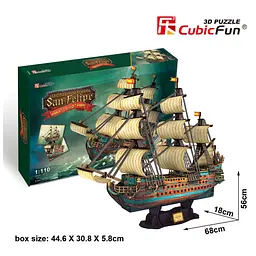 Пазл Cubic Fun Тривимірна головоломка-конструктор Іспанська Армада Сан Феліпе (T4017h) - мініатюра 5