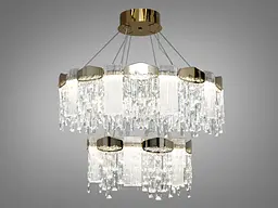 Люстра стельова LED Diasha 9152-800+500G 110W, 6050 лм, золото, регульована висота, для вітальні, спальні
