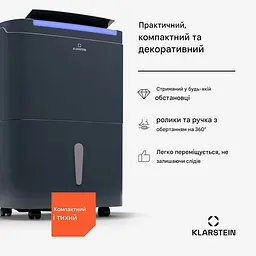 Осушувач повітря розумний Klarstein DryFy Connect 50 л чорний (10045541) - мініатюра 5
