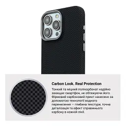 Чехол ArmorStandart LikeCarbon2 MagCase для Apple iPhone 16 Pro Kevlar Black - миниатюра 7