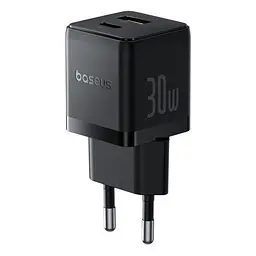Мережевий зарядний пристрій Baseus Palm Type-C+USB 30W чорний P1011160A113-00 - мініатюра 3