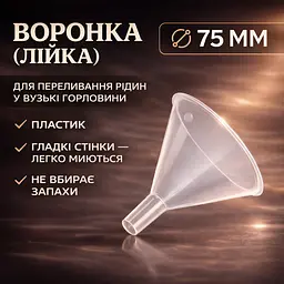 Воронка (лійка) пластикова кругла, діаметр 75 мм - мініатюра 2