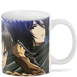 Кухоль GeekLand Атака Титанів Attack on Titan Мікаса Леві Ерен AT.02.39 330 мл білий - мініатюра 2