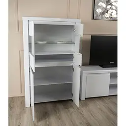 Вітрина низька Lagom Лінго Німфея 2д2в альба/білий сніг глянець 98x41.5x156.5 см - мініатюра 3