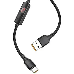 USB Cable Hoco S13 Central control Type-C Black 1m (with display timer) - мініатюра 2
