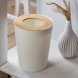 Відро для сміття МВМ My Home Scandinavia 22.8х28 см біле (BIN-20 9L WHITE/WOOD) - мініатюра 7