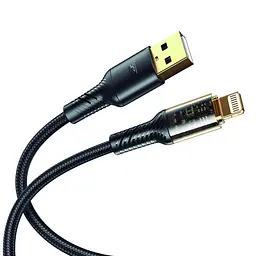 Кабель XO NB229 transparent design waven 2.4A Lighting usb cable Black
