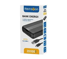 Зовнішній акумулятор Power Bank Reinston EPB027 20000mah Black - мініатюра 3