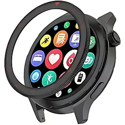 Безель металевий Sikai для смартгодинника Xiaomi Watch S3/S4 Black-red + захисне скло