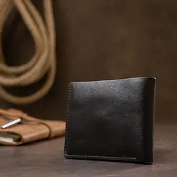 Шкіряне чоловіче глянсове портмоне Grande Pelle 11554 чорний - мініатюра 9