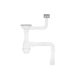 Сифон для кухонної мийки Kroner KRP-KS02 3 1/2"×40/50 мм з квадратним переливом CV032074