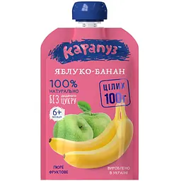 Пюре Карапуз Pouch Яблоко-Банан, 100 г