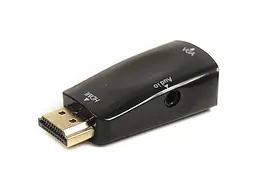 Адаптер PowerPlant HDMI to VGA w/Audio Black (CA910267)