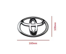 Емблема решітки задня для Toyota Хром 160х108 мм Пластик на скотчі (Завод) - мініатюра 2