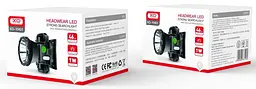 Налобний LED фонарь XO YH01 Head Flashlight 600mah Чорний - мініатюра 2