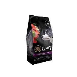 Сухий корм Savory Medium Сейворі для собак середніх порід, зі свіжим ягням та індичкою, 1 кг (арт.30259)