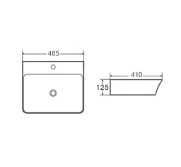 Раковина накладна Mixxus Premium Bevel-0201 з переливом (MP6480) - мініатюра 3