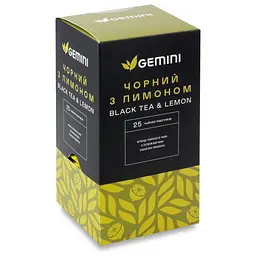 Уцінка. Чай Gemini Чорний з Лимоном 50 г (25 шт. х 2 г) - мініатюра 2