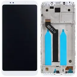 Дисплей Xiaomi Redmi 5 Plus білий, In-Cell, OEM, з рамкою