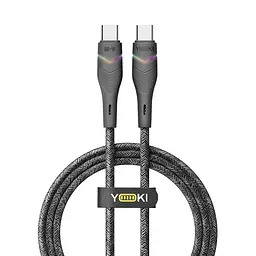 Кабель для заряджання та обміну даними USB Yoki YK-RG24 RGB Series Type-C to Type-C 60W 3A/20V 1.2 м Чорний
