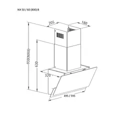 Витяжка кухонна Pyramida NX 60 (800) B GBL - мініатюра 8