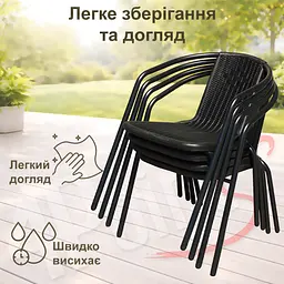 Комплект садових меблів 4Points Sanremo-6 прямокутний стіл 150х90х70см стільниця штучне дерево Polywood та 6 стільців - мініатюра 8