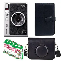 Подарочный набор камера Fujifilm Instax Mini EVO, Фотобумага 50 шт, Чехол, Фотоальбом 108 фото Черный