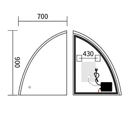 Дзеркало Mixxus Premium TOPPER MS02-75x100 (LED Touch, Anti-fog (3-6,5kK)) (MP6634) - мініатюра 6