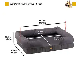 Ортопедичний лежак для собак та котів Ferplast Memor-One XL з ефектом пам'яті сірий 112x88x26.5 см 81065599 - мініатюра 2