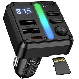 АЗП FM модулятор Hoco E89 Libre 45W (1USB-A/1C) Black - мініатюра 3
