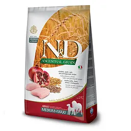 Низькозерновий сухий корм Farmina N&amp;D, для собак середніх і великих порід, курка з гранатом, 2.5 кг