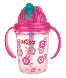 Поїльник Nuby з трубочкою-непроливайкою, 240 мл, рожевий (NV0414017pink)