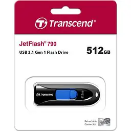 USB флеш накопичувач Transcend 512GB JetFlash 790 Black USB 3.1 (TS512GJF790K) - мініатюра 4