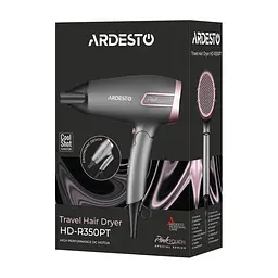 Фен Ardesto Pink Touch, 2000Вт, 2 швидкості, 2 темп.режими, складана ручка, сірий+рожевий - мініатюра 9