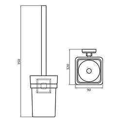 Йоржик настінний Perfect Sanitary Appliances КВ 9929A, Хром - мініатюра 2